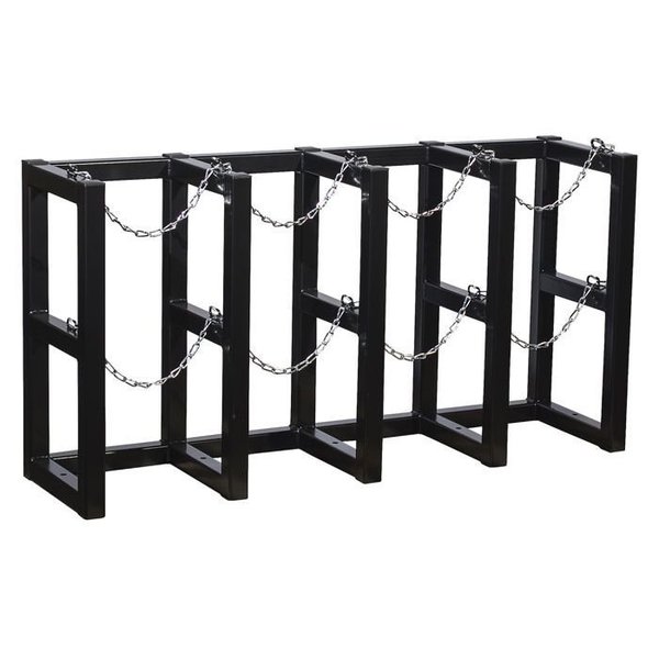 Justrite Cylinder Tube Rack, 4 Wide x 1 Deep, 58"W x 16"D x 30"H, 4 Cylinder Cap. 35144